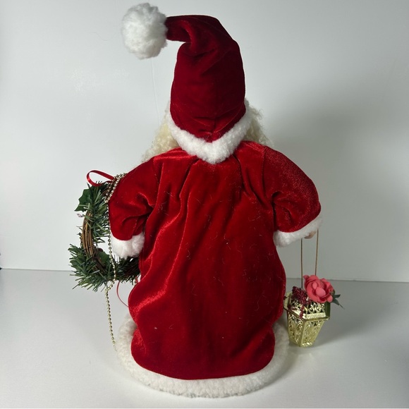 Victorian Santa Claus Porcelain Tree Topper Christmas Gold Red Green Robes 14” - Picture 7 of 8